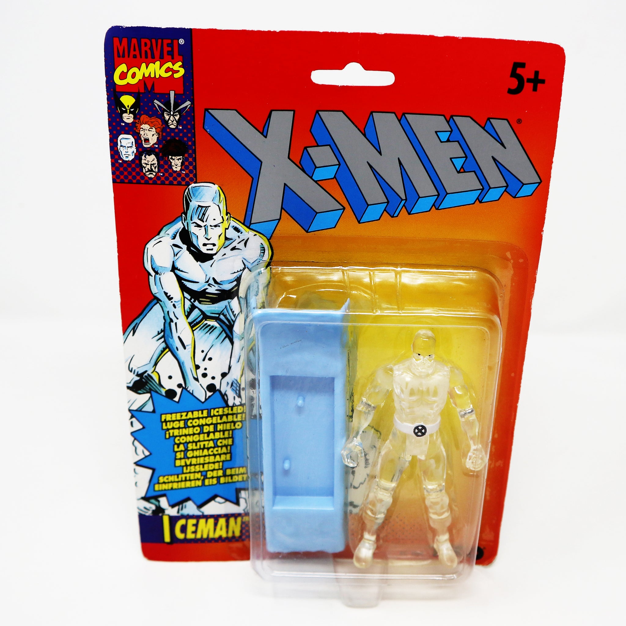 Vintage 1993 90s Tyco Toys Marvel Comics X-Men Iceman Action Figure No. 4934 Carded MOC With Freezable Icesled!